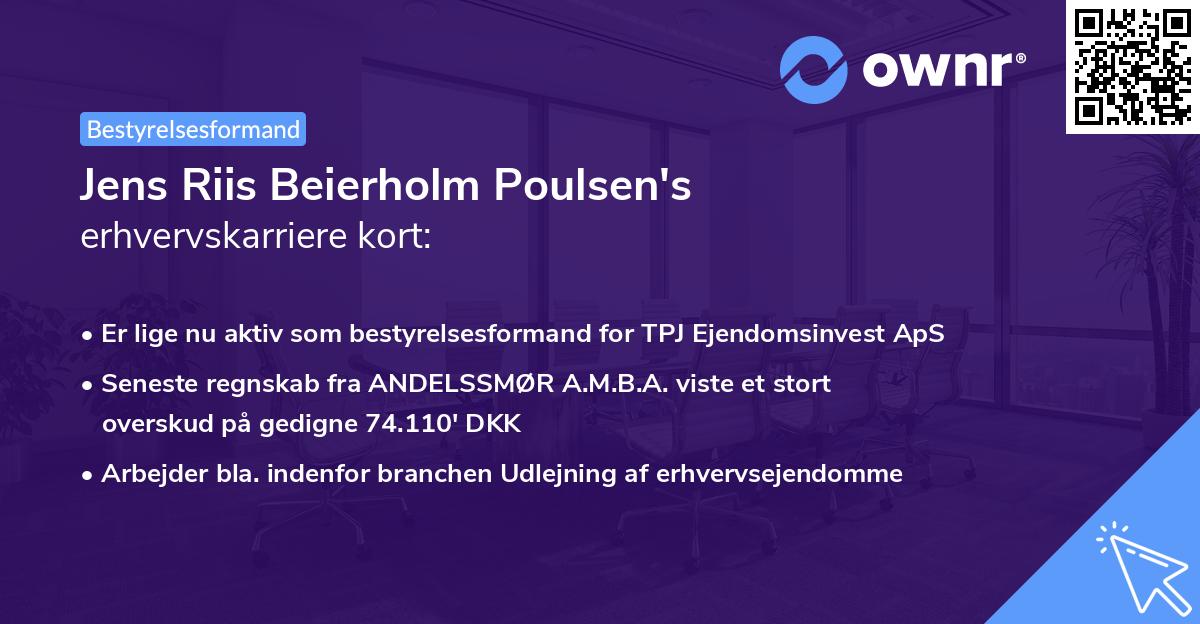 Jens Riis Beierholm Poulsen's erhvervskarriere kort