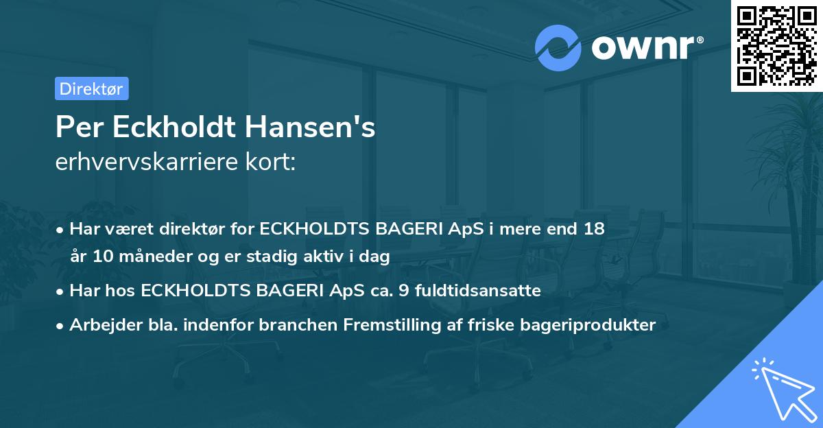 Per Eckholdt Hansen's erhvervskarriere kort