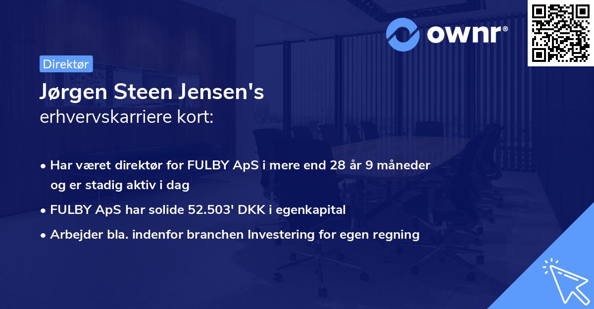 Jørgen Steen Jensen's erhvervskarriere kort