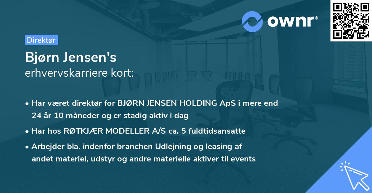 Bjørn Jensen's erhvervskarriere kort