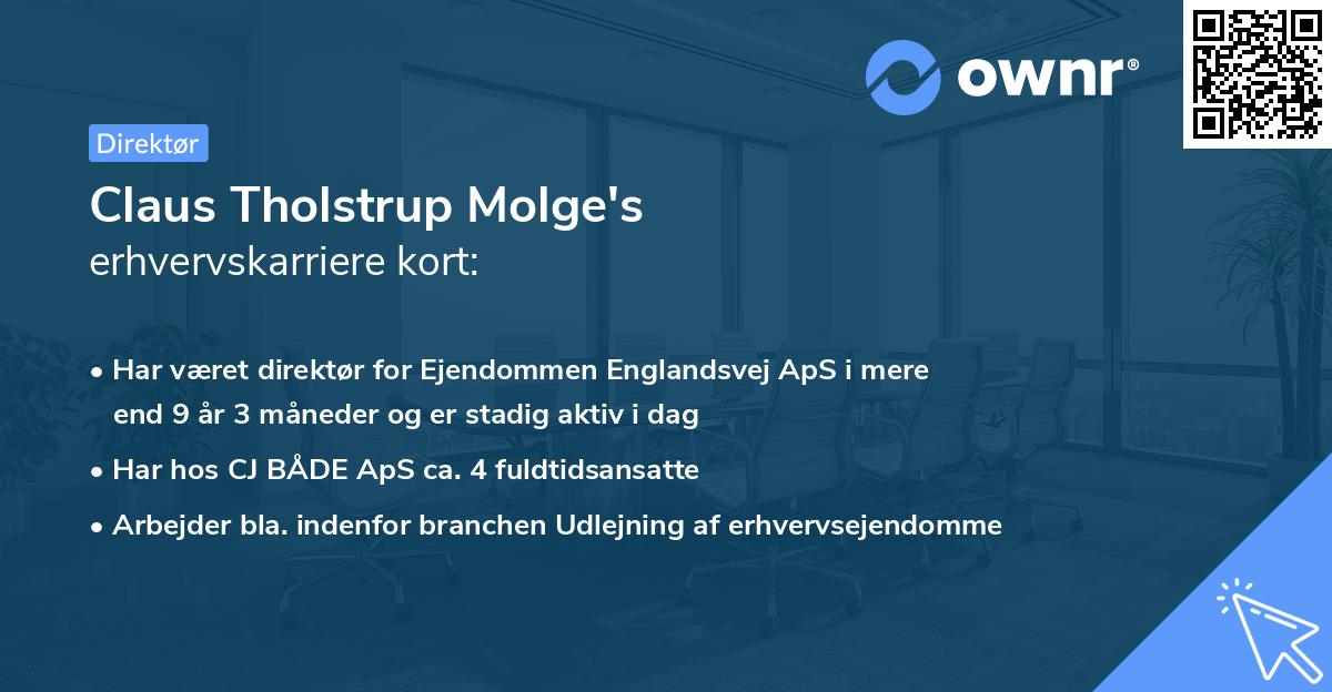 Claus Tholstrup Molge's erhvervskarriere kort