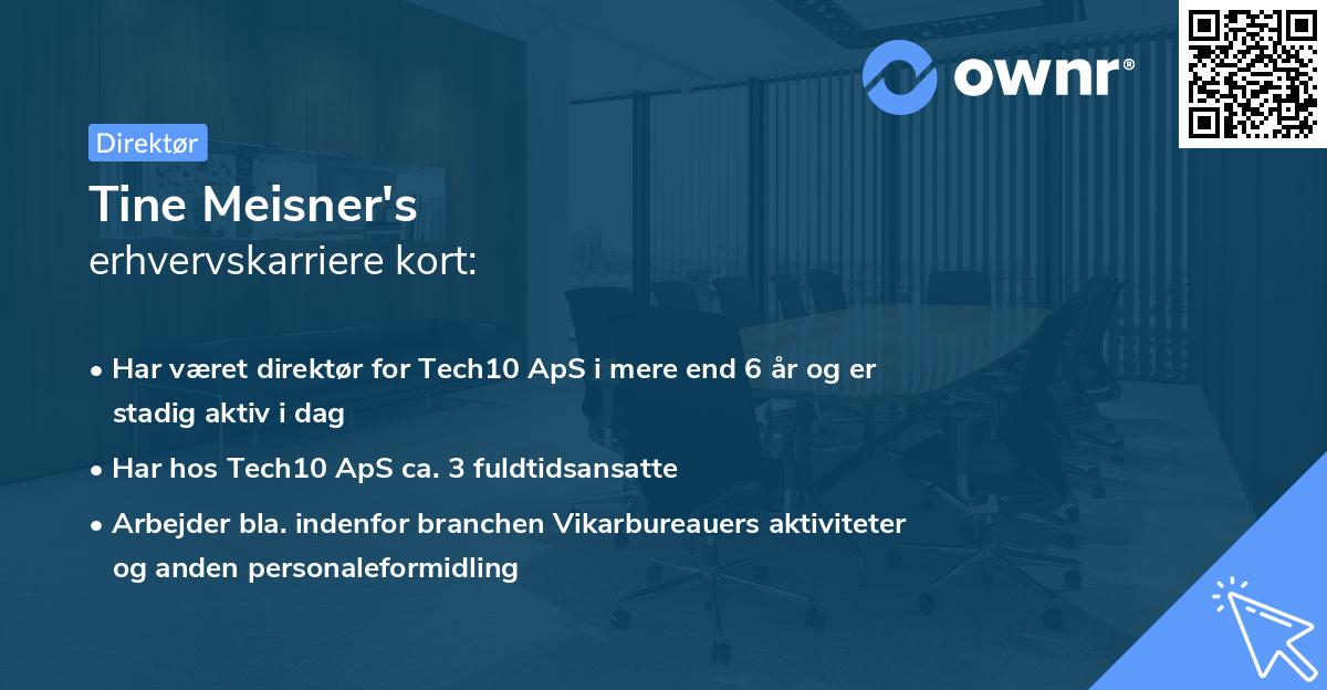 Tine Meisner's erhvervskarriere kort