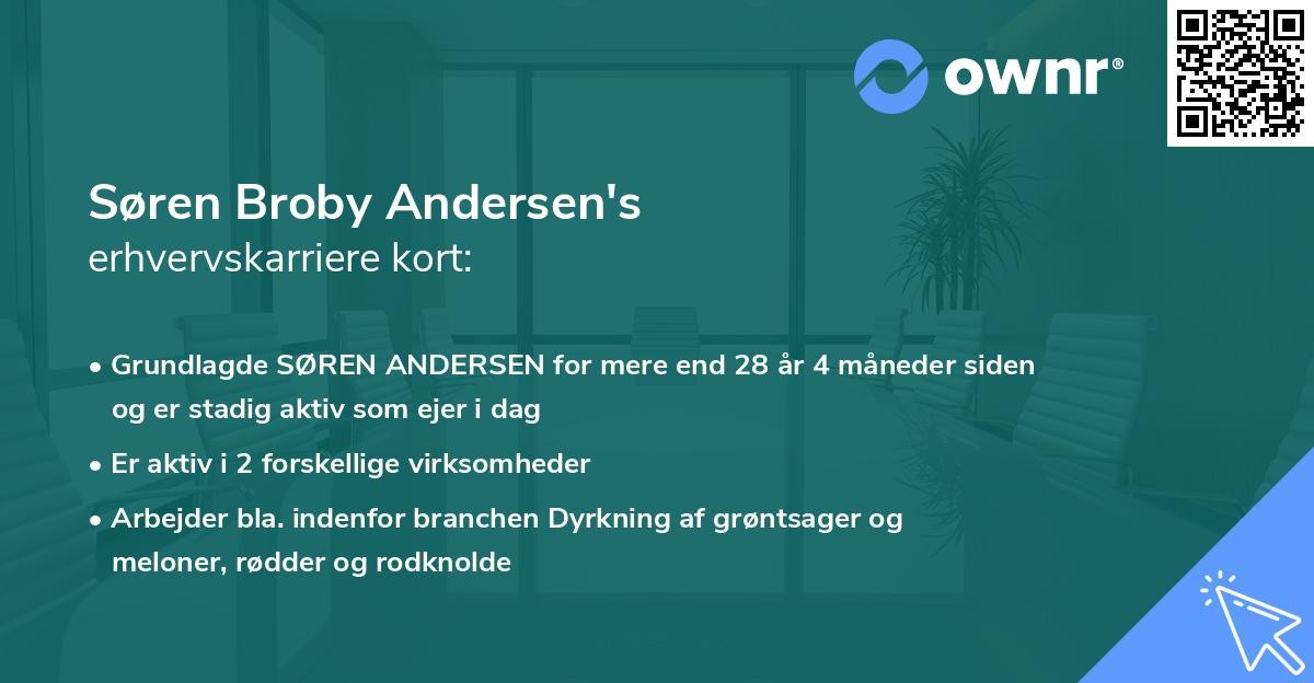 Søren Broby Andersen's erhvervskarriere kort