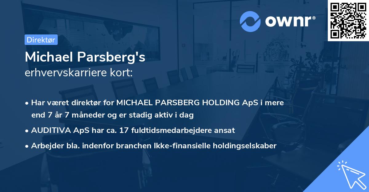 Michael Parsberg's erhvervskarriere kort