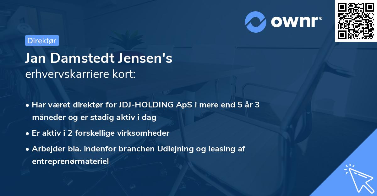 Jan Damstedt Jensen's erhvervskarriere kort