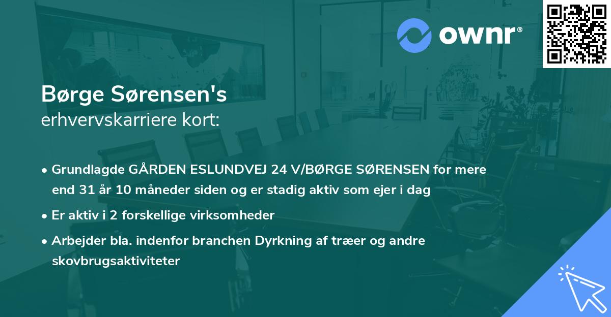 Børge Sørensen's erhvervskarriere kort