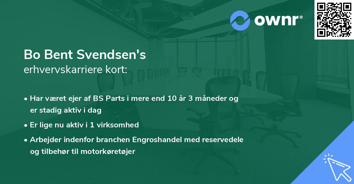 Bo Bent Svendsen's erhvervskarriere kort