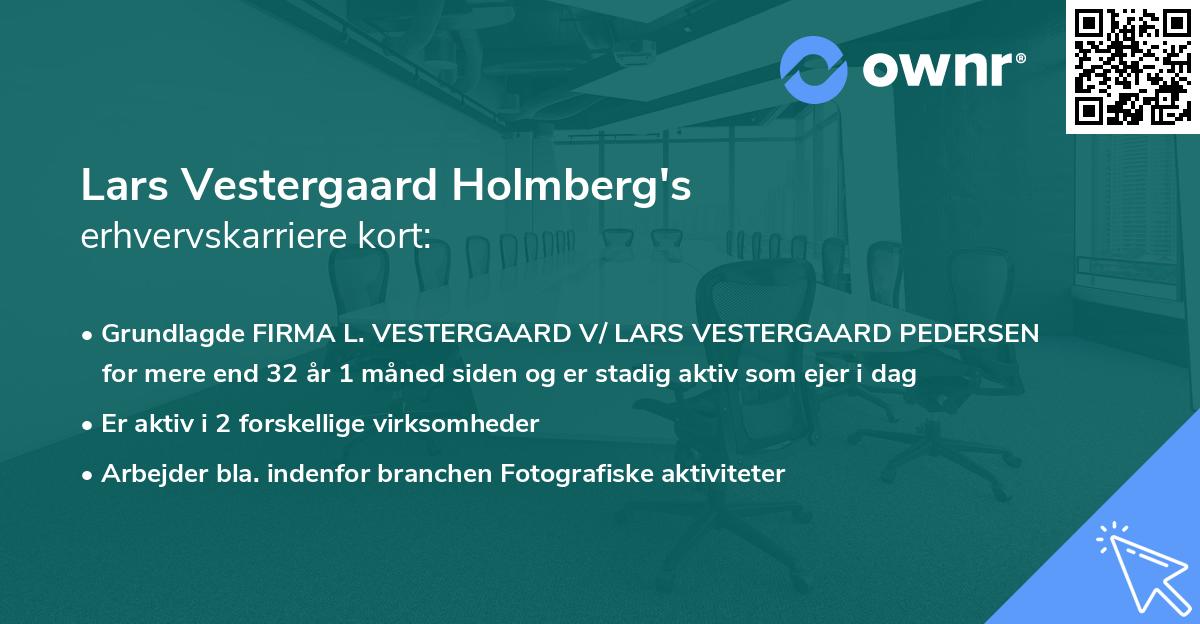 Lars Vestergaard Holmberg's erhvervskarriere kort