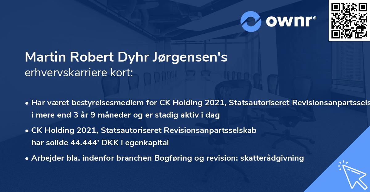 Martin Robert Dyhr Jørgensen's erhvervskarriere kort