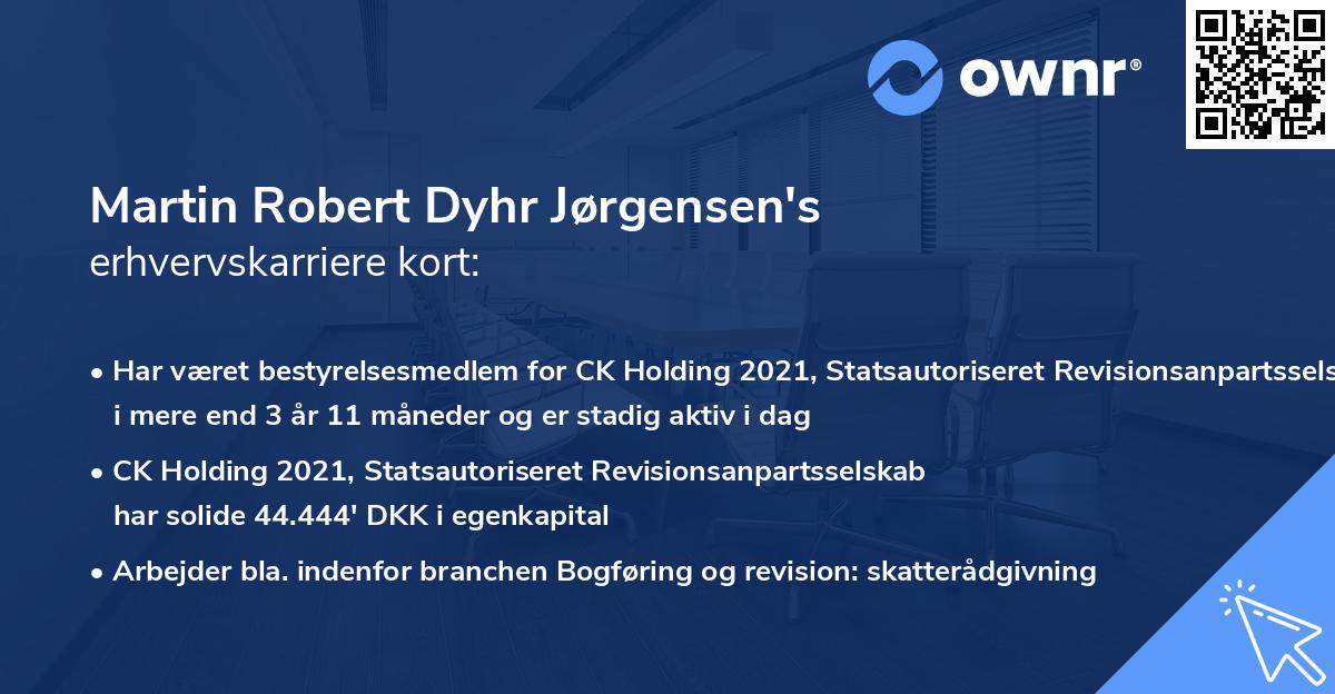 Martin Robert Dyhr Jørgensen's erhvervskarriere kort