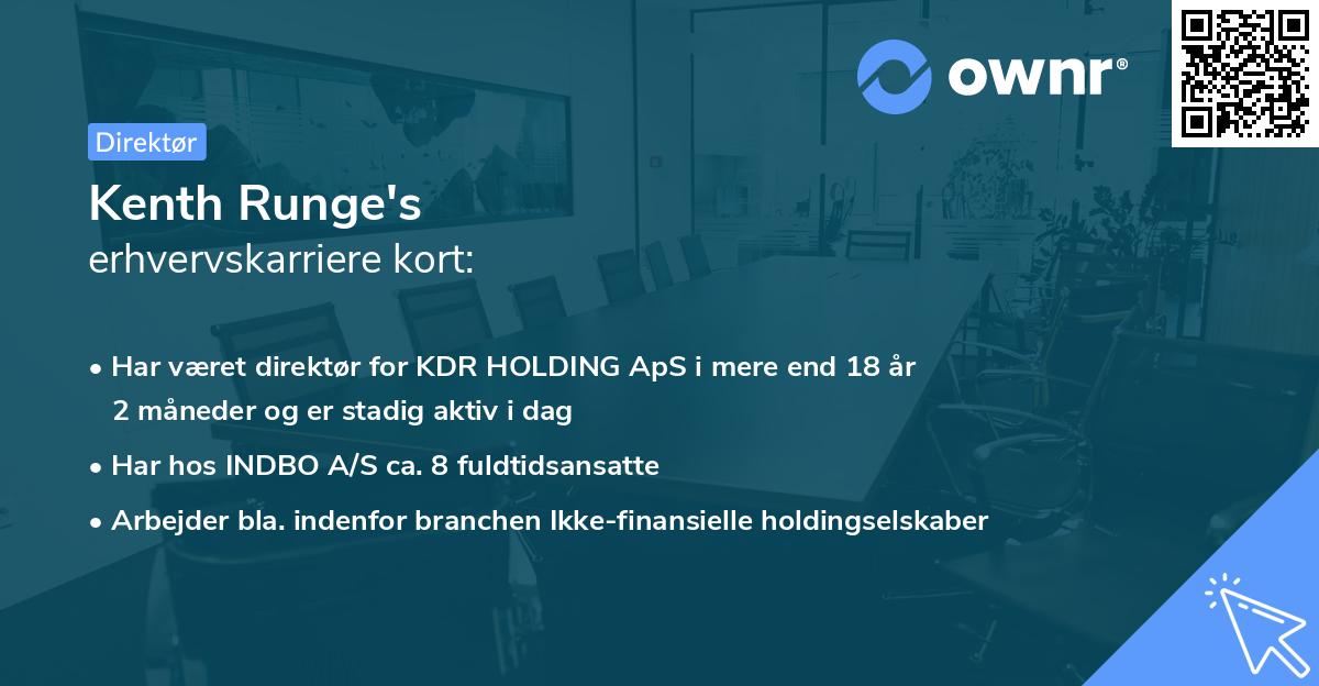 Kenth Runge's erhvervskarriere kort