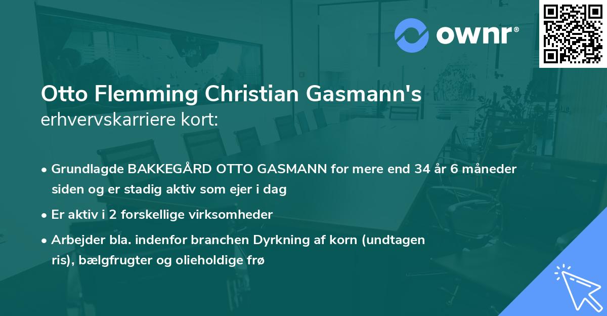 Otto Flemming Christian Gasmann's erhvervskarriere kort