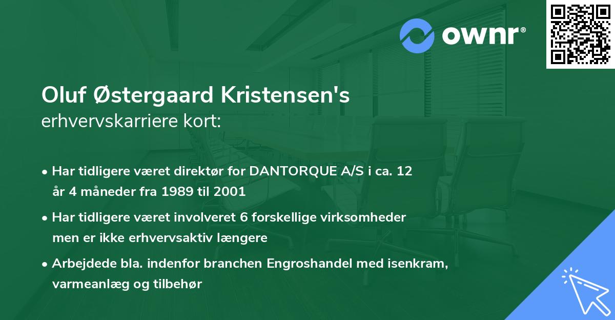Oluf Østergaard Kristensen's erhvervskarriere kort