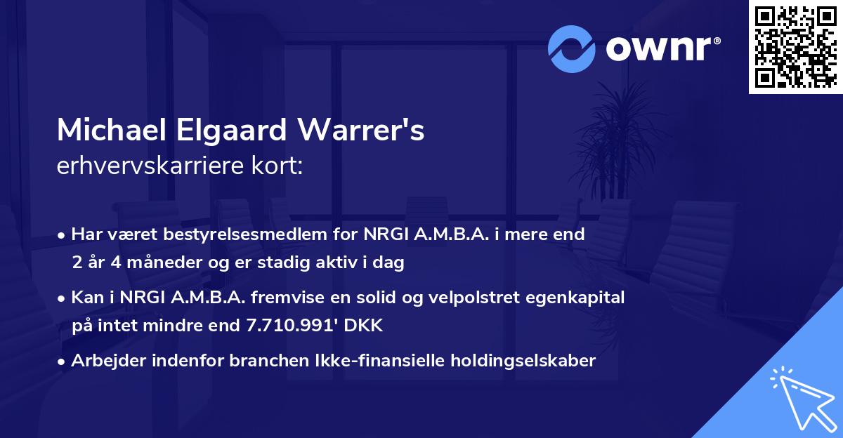 Michael Elgaard Warrer's erhvervskarriere kort