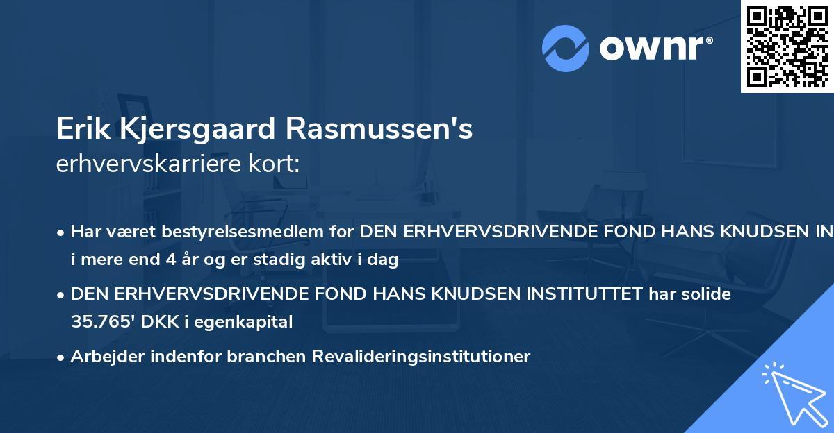 Erik Kjersgaard Rasmussen's erhvervskarriere kort