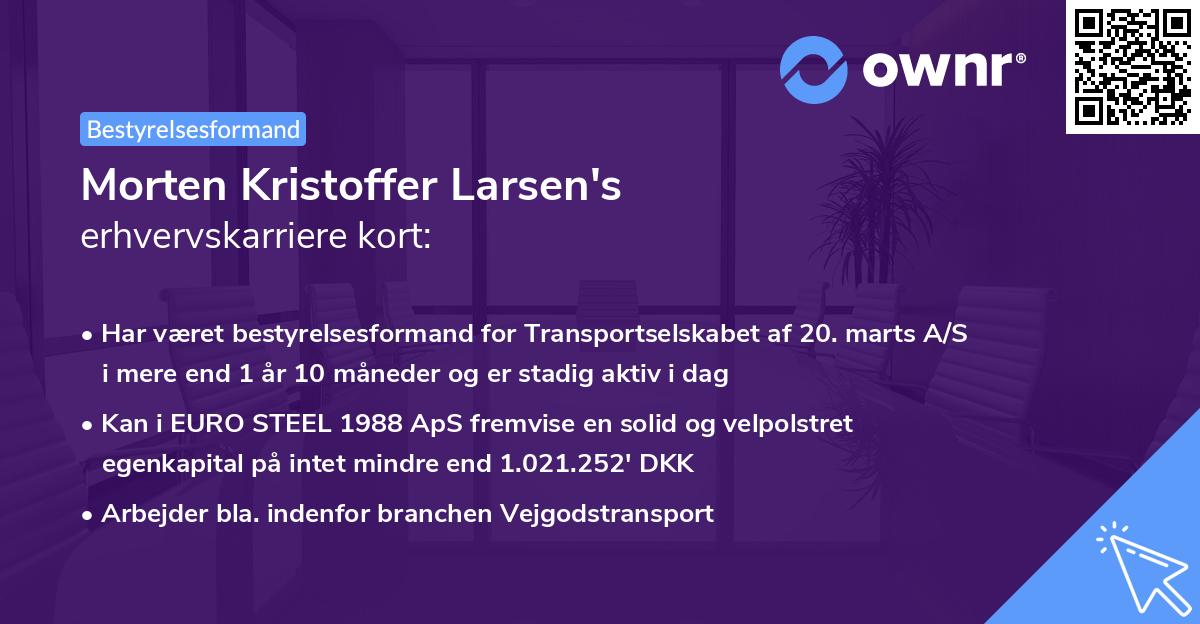 Morten Kristoffer Larsen's erhvervskarriere kort