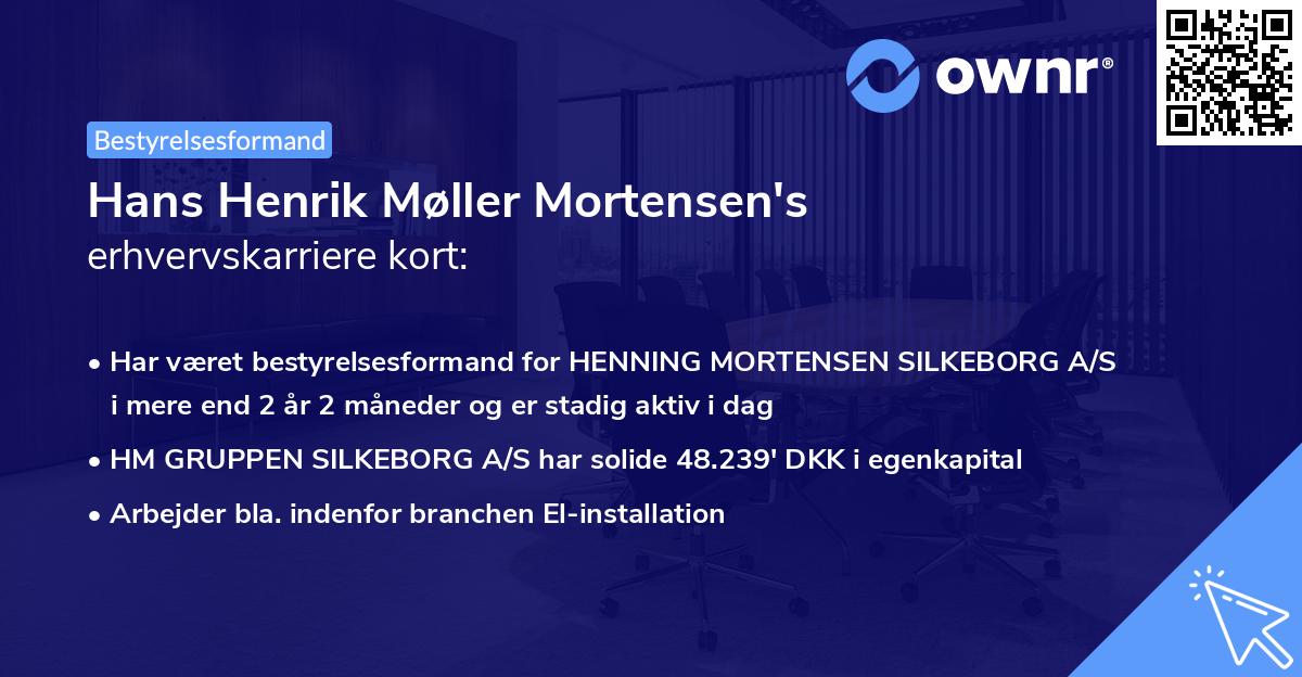 Hans Henrik Møller Mortensen's erhvervskarriere kort
