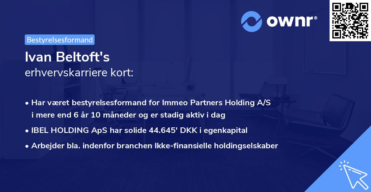 Ivan Beltoft's erhvervskarriere kort