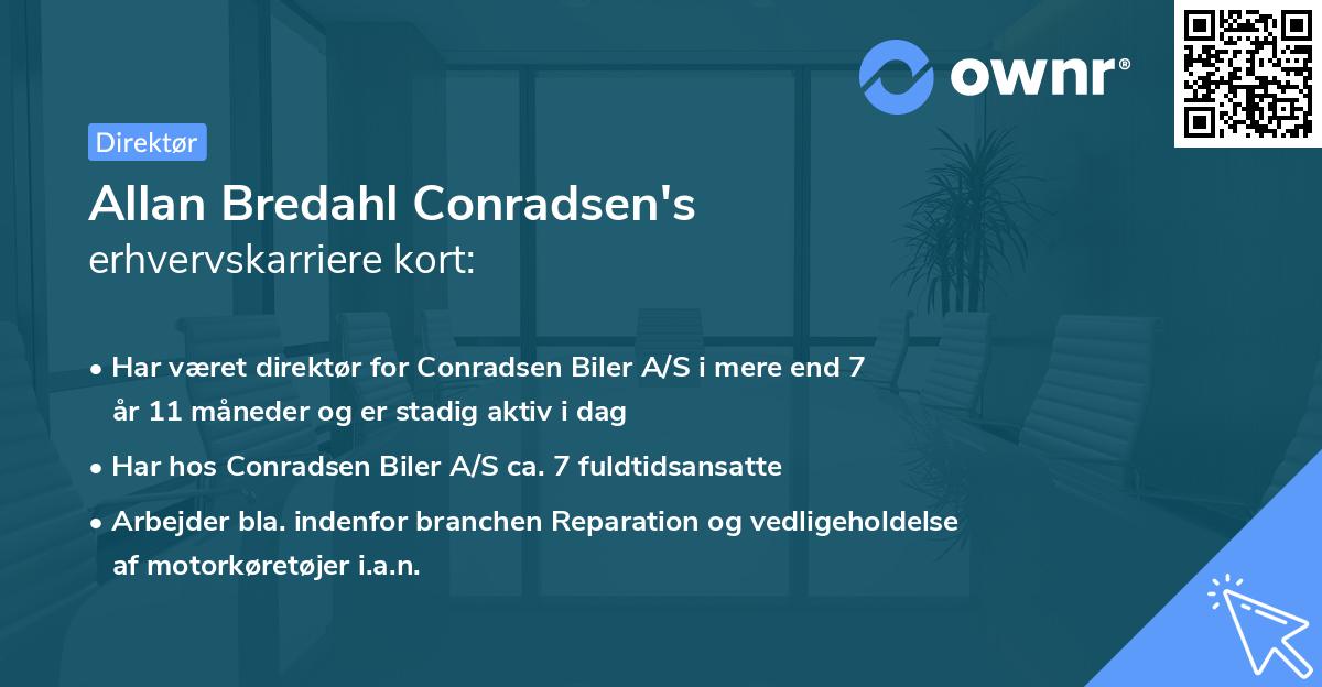 Allan Bredahl Conradsen's erhvervskarriere kort