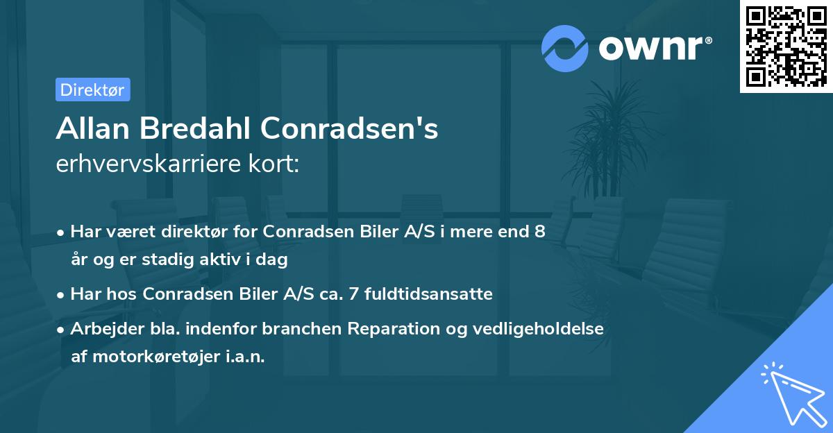 Allan Bredahl Conradsen's erhvervskarriere kort