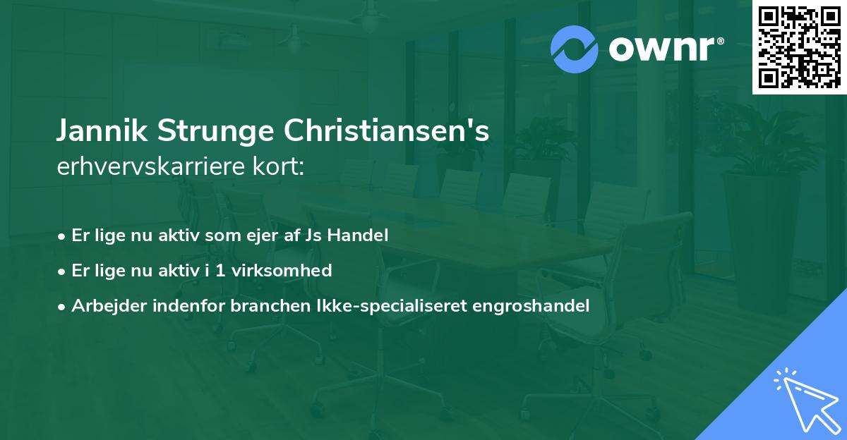 Jannik Strunge Christiansen's erhvervskarriere kort