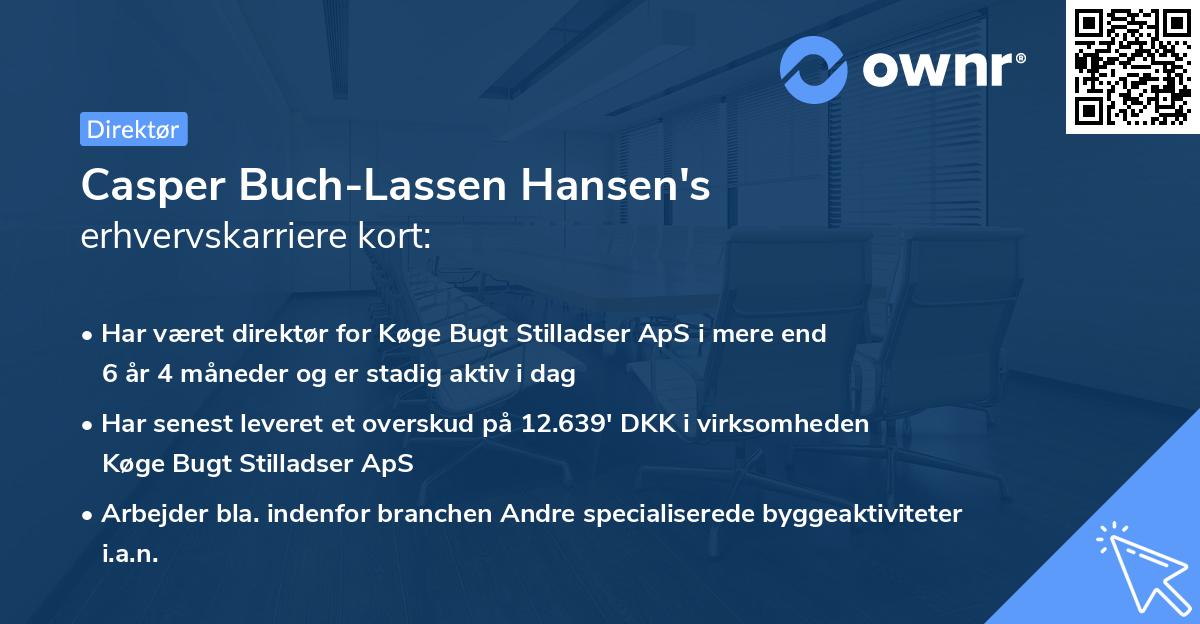 Casper Buch-Lassen Hansen's erhvervskarriere kort