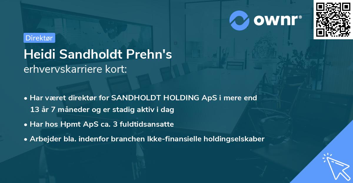 Heidi Sandholdt Prehn's erhvervskarriere kort