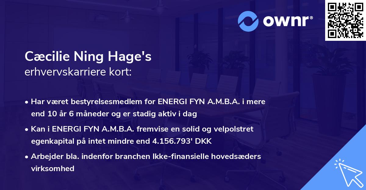 Cæcilie Ning Hage's erhvervskarriere kort