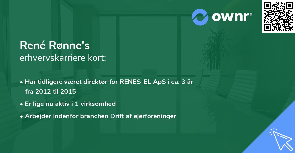 René Rønne's erhvervskarriere kort