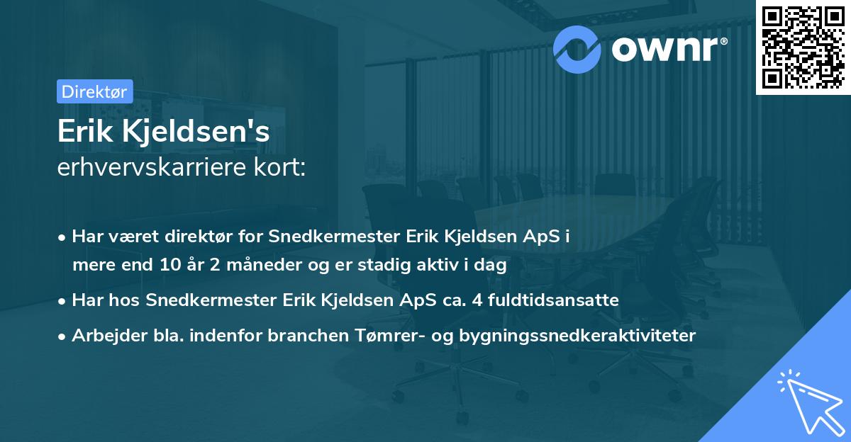 Erik Kjeldsen's erhvervskarriere kort