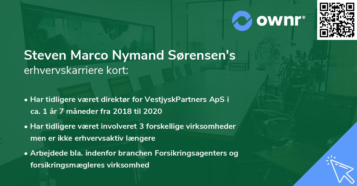 Steven Marco Nymand Sørensen's erhvervskarriere kort