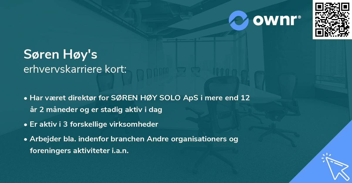 Søren Høy's erhvervskarriere kort