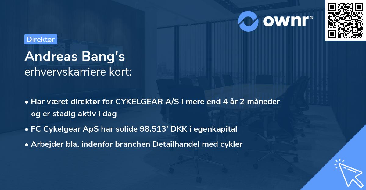 Andreas Bang's erhvervskarriere kort