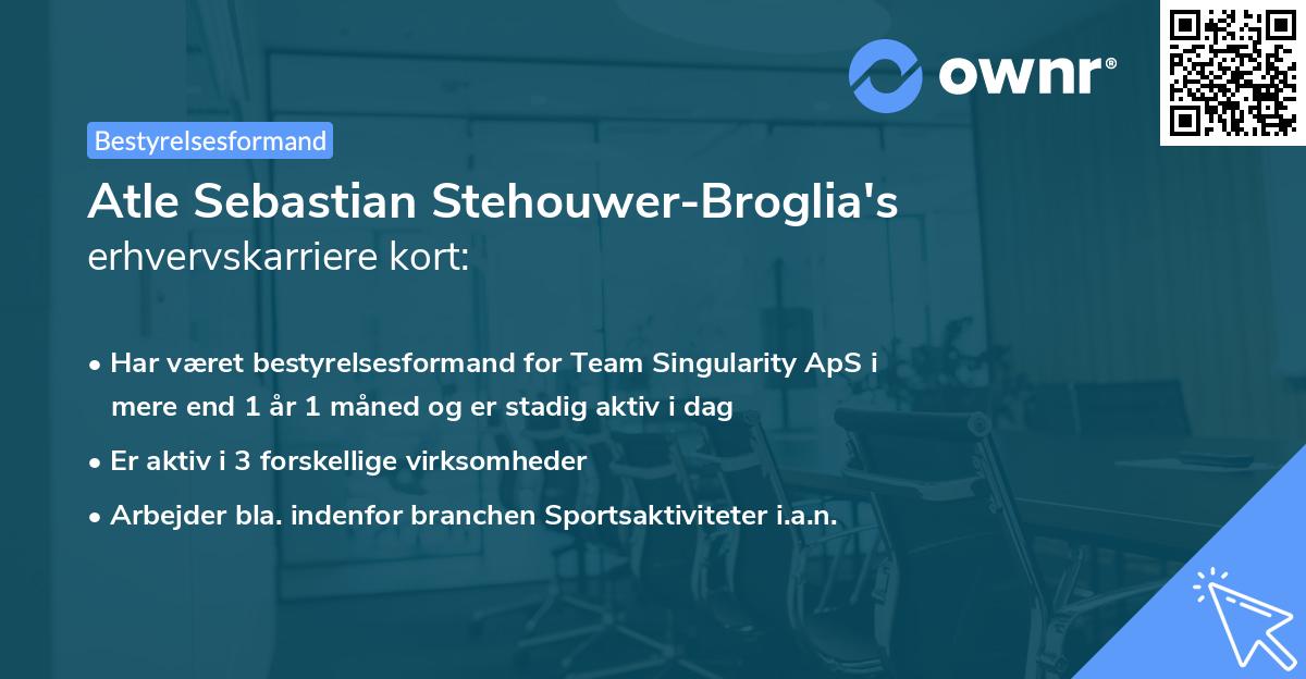 Atle Sebastian Stehouwer-Broglia's erhvervskarriere kort