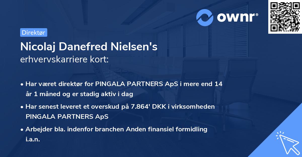 Nicolaj Danefred Nielsen's erhvervskarriere kort
