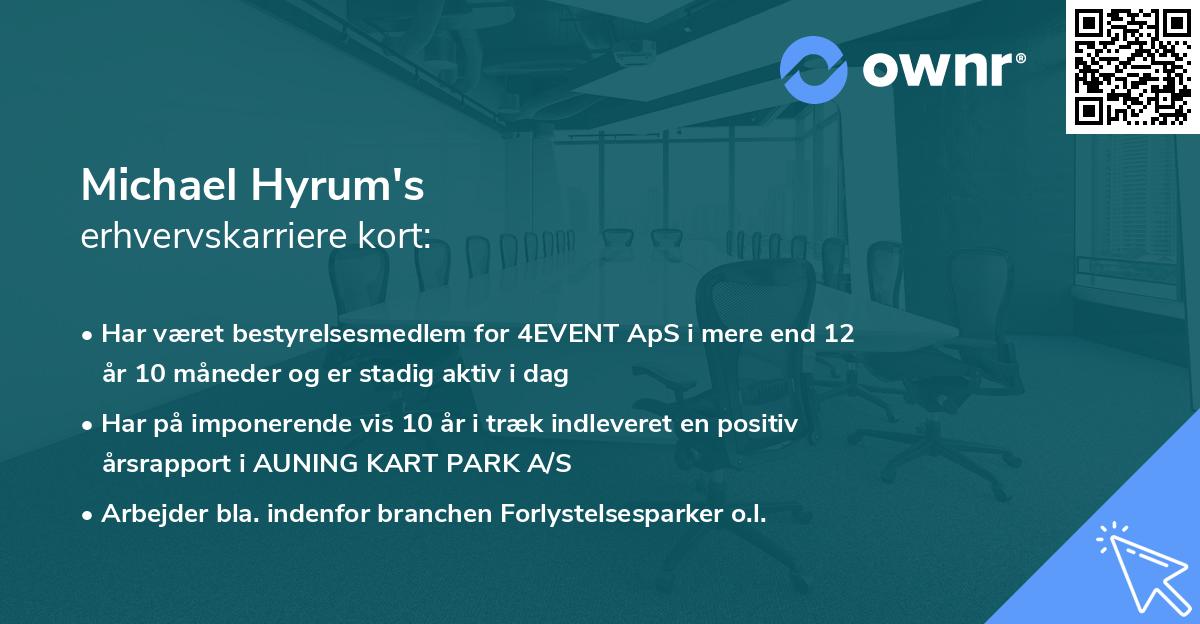 Michael Hyrum's erhvervskarriere kort