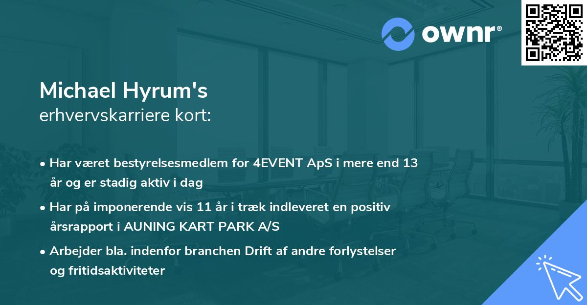 Michael Hyrum's erhvervskarriere kort