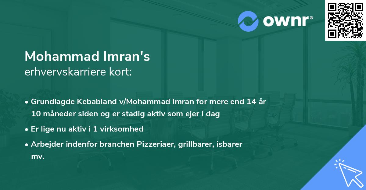 Mohammad Imran's erhvervskarriere kort