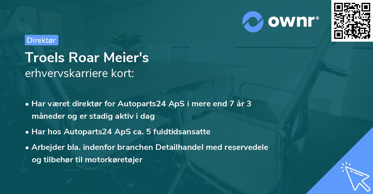 Troels Roar Meier's erhvervskarriere kort