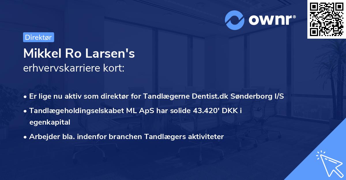 Mikkel Ro Larsen's erhvervskarriere kort