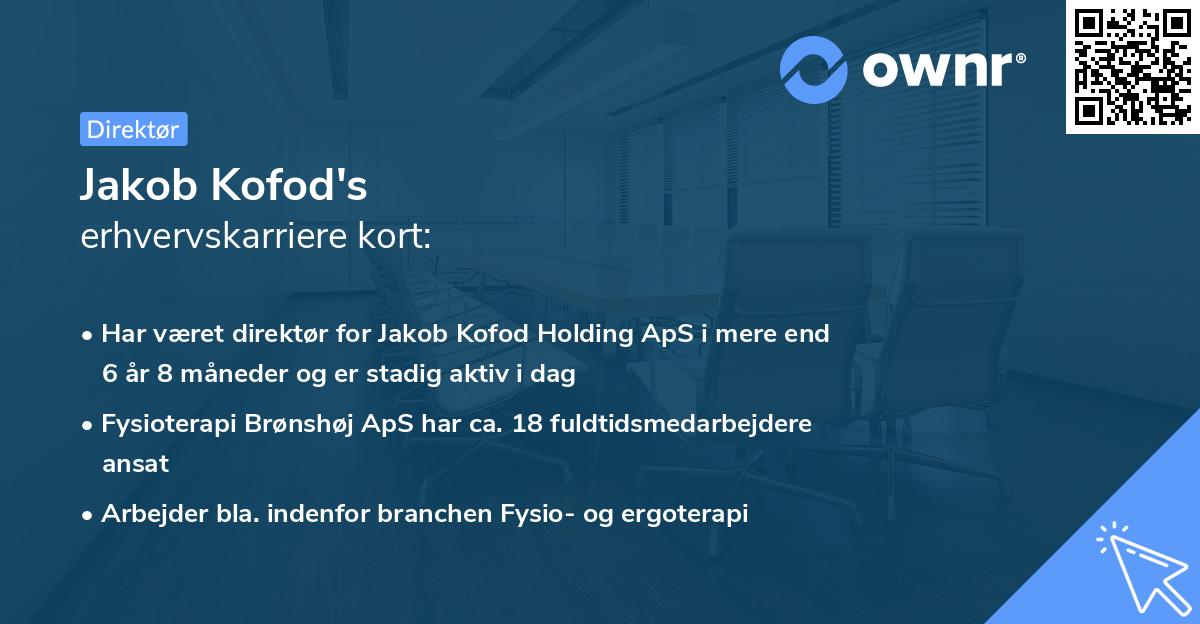 Jakob Kofod's erhvervskarriere kort