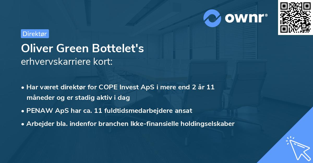 Oliver Green Bottelet's erhvervskarriere kort