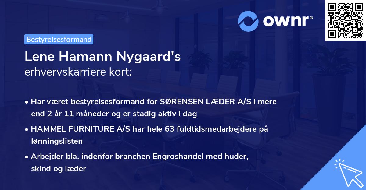 Lene Hamann Nygaard's erhvervskarriere kort