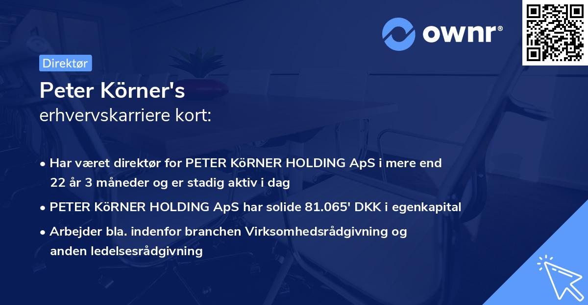 Peter Körner's erhvervskarriere kort