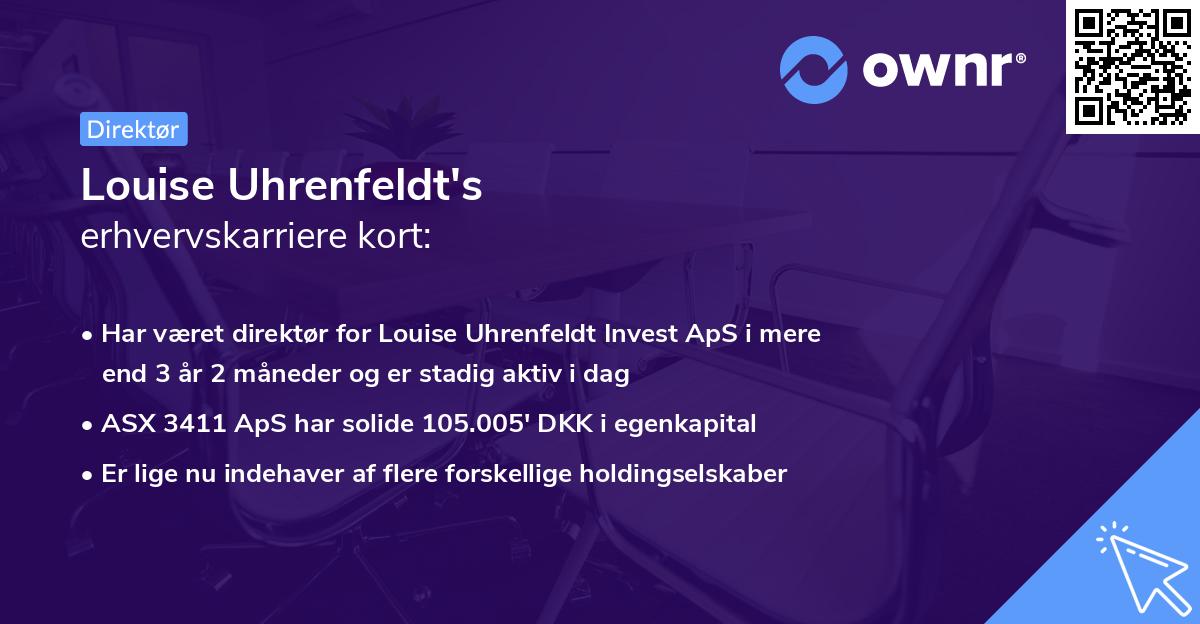 Louise Uhrenfeldt's erhvervskarriere kort