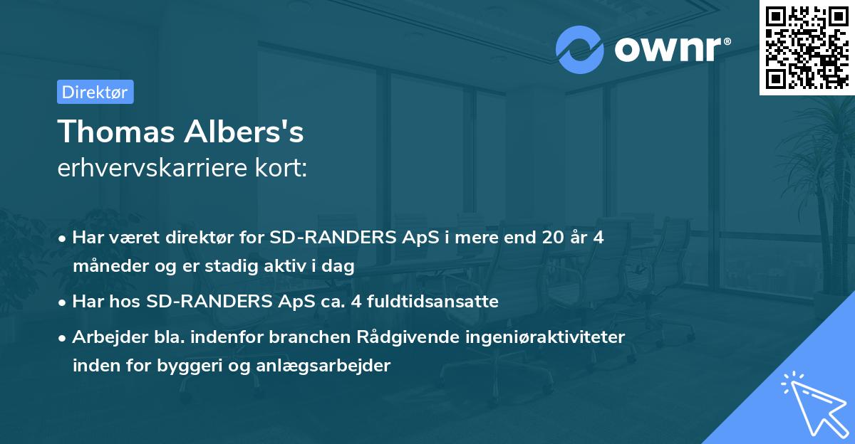 Thomas Albers's erhvervskarriere kort