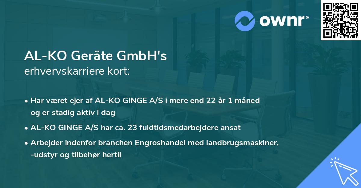 AL-KO Geräte GmbH's erhvervskarriere kort