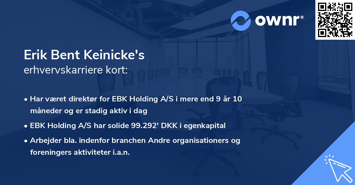 Erik Bent Keinicke's erhvervskarriere kort