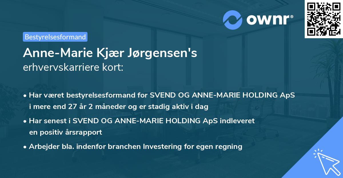 Anne-Marie Kjær Jørgensen's erhvervskarriere kort
