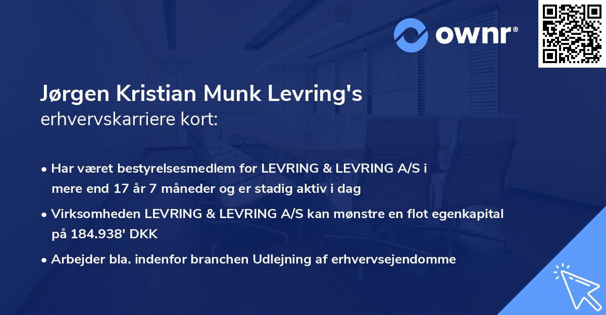 Jørgen Kristian Munk Levring's erhvervskarriere kort